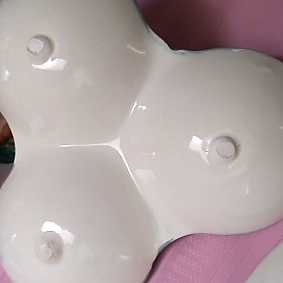 10 pcs apple setting salad serving bowl, divided relish dish handle, hand paint - Picture 6 of 8